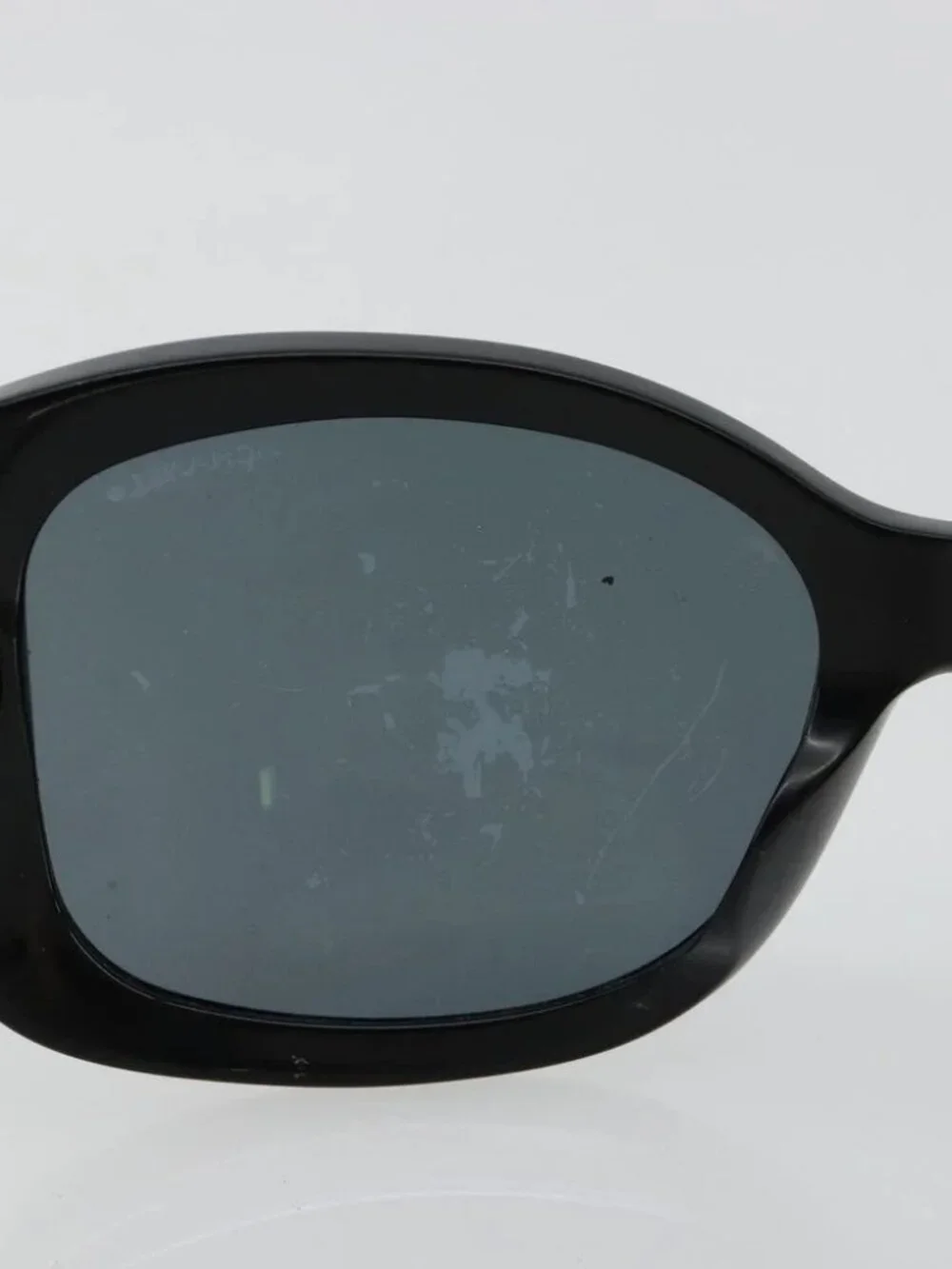CHANEL COCO Mark Sunglasses plastic Beige Black CC Auth 179322